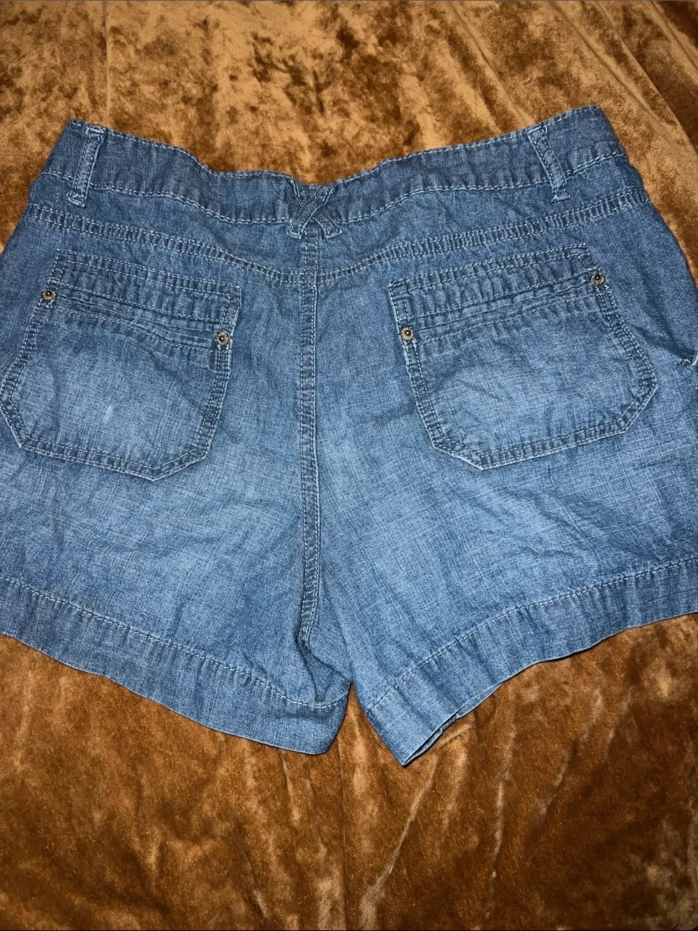 Faded Glory Blue Denim Casual Shorts with Side Bows
